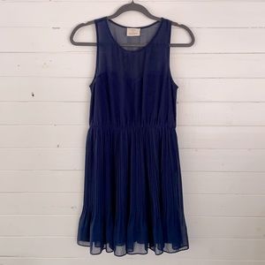 Pins & Needles Navy Pleated Dress Sz S